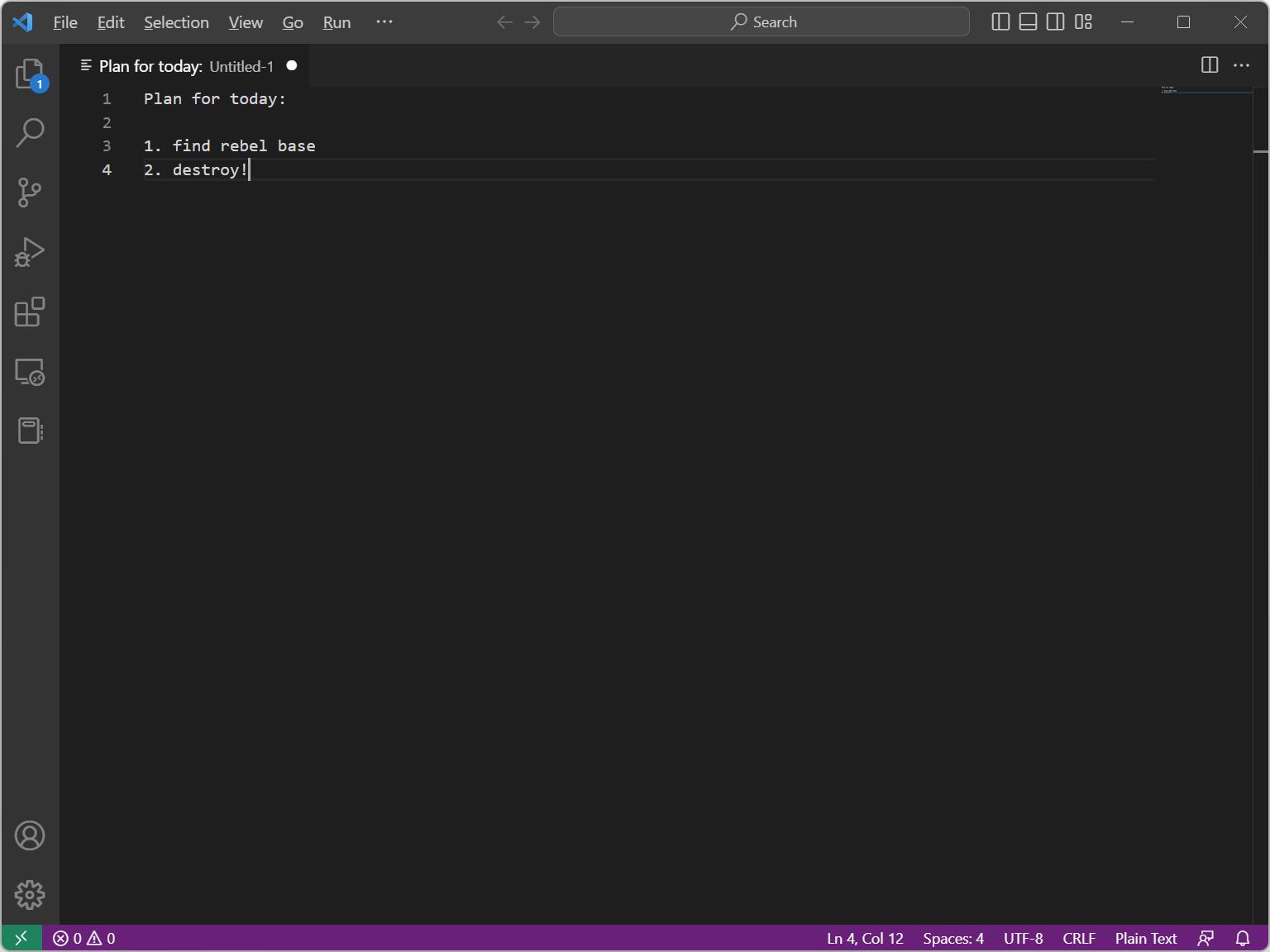Visual Studio Code todo list
